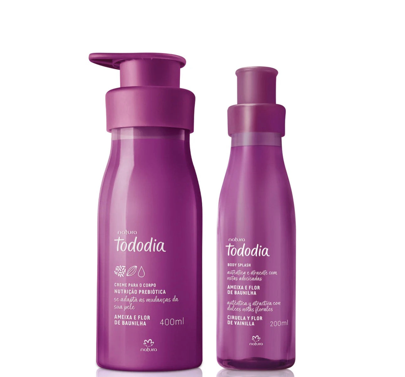 NATURA TODODIA KIT NUTRITIOUS CREAM + BODY SPLASH PLUM AND VANILLA FLOWER